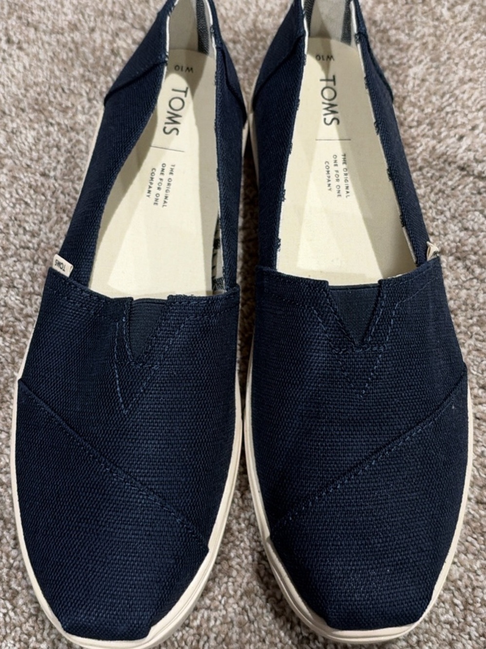 Toms Women’s Navy Canvas Espadrille Slip-Ons